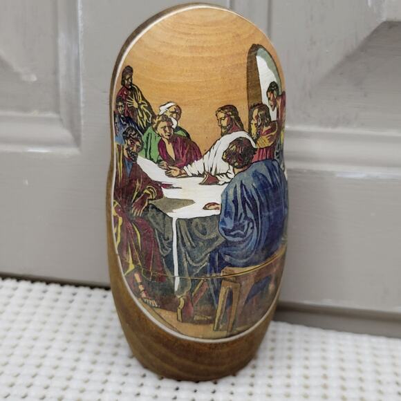 Matryoshka Nesting Dolls 5 Set Life of Jesus Christ Nativity Russian 7" SIGNED - Picture 6 of 13